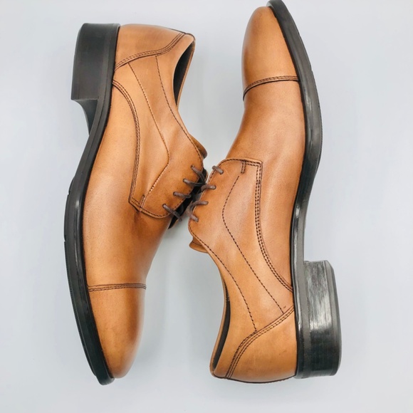 Ecco Men\'s Brown City Tray Leather Derby Cap Toe Tie Dress Shoes EU44/US10-10.5 main image 6